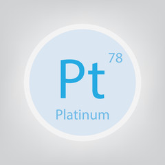 Platinum Pt chemical element icon- vector illustration