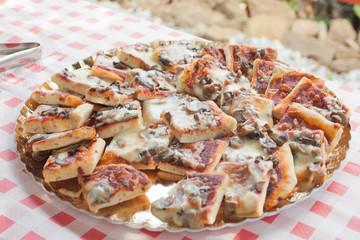 Catering for a wedding in the countryside.