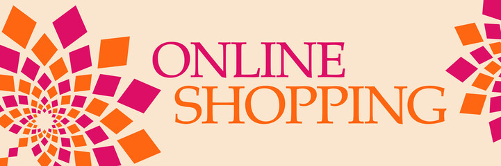 Online Shopping Pink Orange Floral Horizontal 