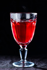 Fruit fresh hot drink in high glass