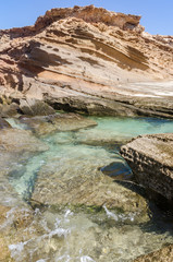 landscape. Ocean and natural pool. Fuerteventura.