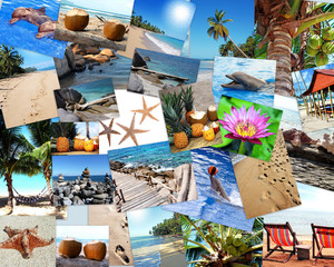 Postcard - Collage - photos from vacation and travel - Postkarte - Sonne, Strand und Meer 