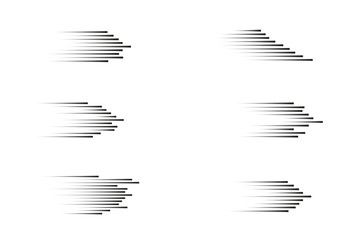 Set speed lines isolated set. Motion effect for your design. Black lines on white background. Vector