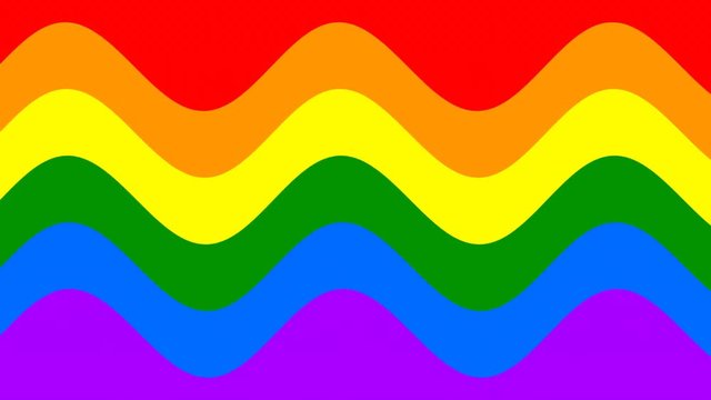 Gay pride rainbow flag bending waves seamless loop animation.mov