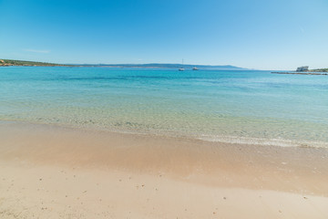 Colorful shore in Lazzaretto beach in Alghero