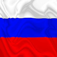 Russia Waving Flag Digital Silk Satin Textile