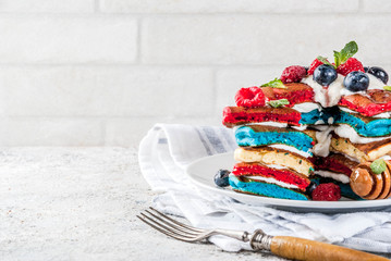 Independence Day breakfast idea with pancakes