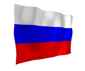 Waving flag of the Russian Federation. The National. State symbol of the Russia. 3D illustration