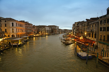 VENICE, ITALY - MAY 8, 2010: View of the Grand Canal whit traditional Gondola in Venice, Italy.