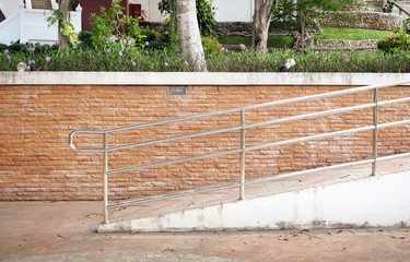 Part of entrance way background and supporting wheelchair concept