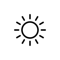Sun icon for simple flat style weather ui design