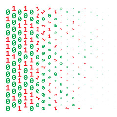 Streaming abstract binary code background with padlock. Data and technology, decryption and encryption. Coding or Hacker concept.