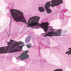 Military camouflage texture with trees, branches, grass and watercolor stains