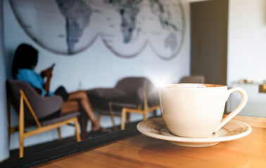 good morning coffee in cafe