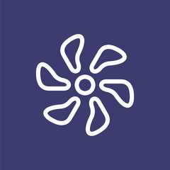 Wind icon for simple flat style weather ui design