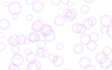 Light pastel colored background with pink bubbles. Wallpaper, texture pink balloons. 3D illustration