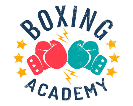 Vintage logo for boxing academy.