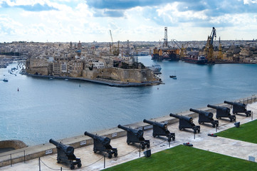 Malta Valetta kanonen Panorama