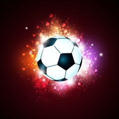 Naklejka premium Football Ball witl blurry lights