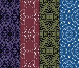 set of original seamless pattern with modern ornament. geometric style. fashion, interior design. vector