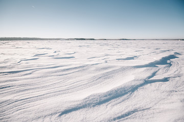A Field of snow in winter season. Beautiful effect