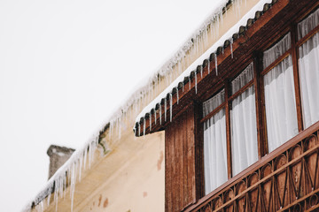 Snowstorm and city snow