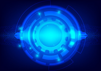 Abstract blue color background digital technology concept. Vector illustration