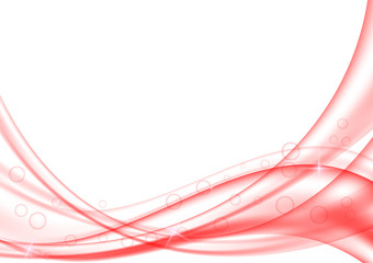 Red abstract wave transparent background. Vector illustration for your business