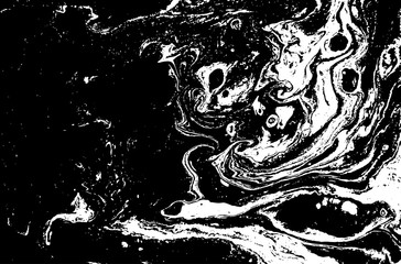 Black and white liquid texture. Marbled illustration. Abstract vector background. Monochrome marble pattern.