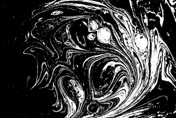 Black and white liquid texture. Marbled illustration. Abstract vector background. Monochrome marble pattern.