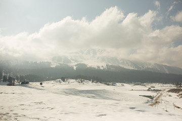 Fototapeta na wymiar Himalaya mountains with snow