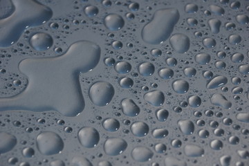 water drops gray color texture background close-up.