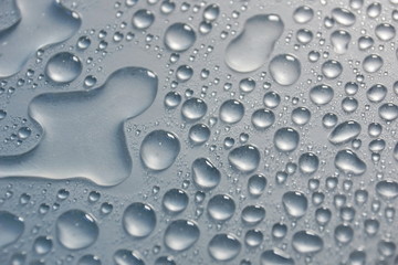 water drops gray color texture background close-up.