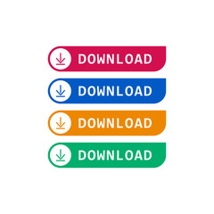 Button Download Vector Template Design Illustration