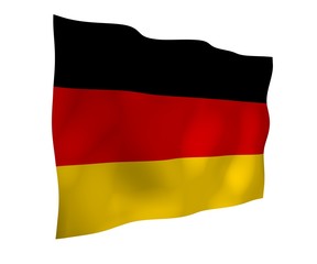 Flag of Germany. Wide format 3D illustration. State symbol of the Federal Republic of Germany. 3D rendering
