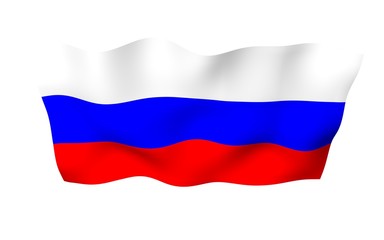 Waving flag of the Russian Federation. The National. State symbol of the Russia. 3D illustration