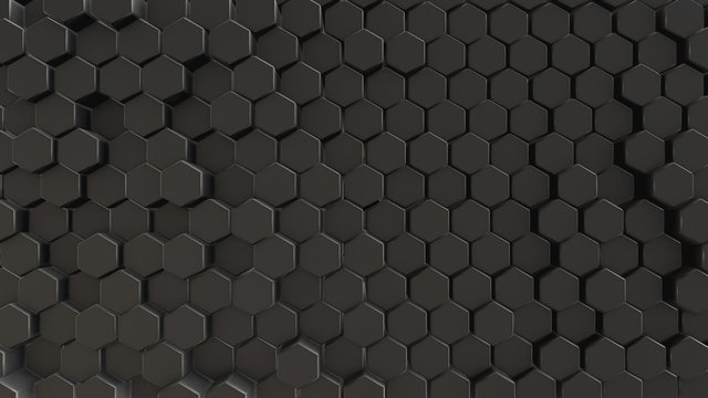 Black abstract field hexagon © davstudio