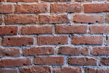 Texture of old red brick wall