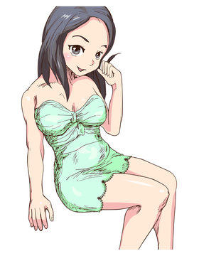 黒髪の若い女性