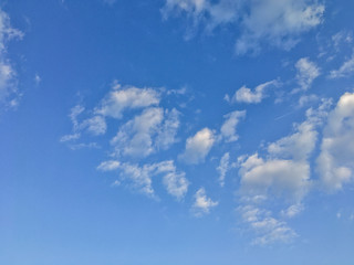 Cloudy blue sky.