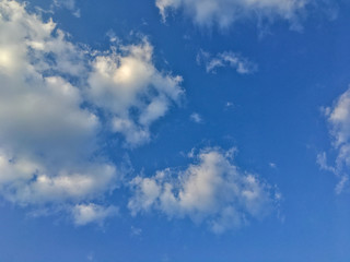 Cloudy blue sky.