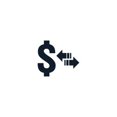 money transfer Icon symbol. currency exchange, financial investment service, cash back refund, send and receive mobile payment concept. line icon vector illustration