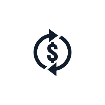 money transfer Icon symbol. currency exchange, financial investment service, cash back refund, send and receive mobile payment concept. line icon vector illustration