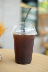 Ice coffee or ice Americano coffee