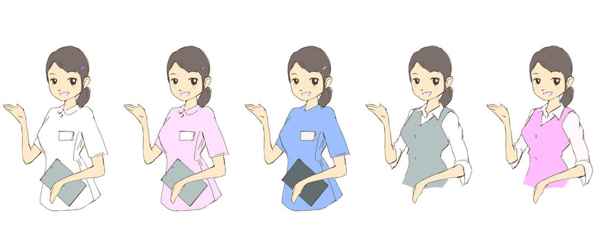 オフィスや病院の受付の女性