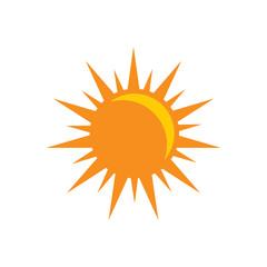 Vector sun icon - sunligth sign symbol. Flat illustration isolated on white background.