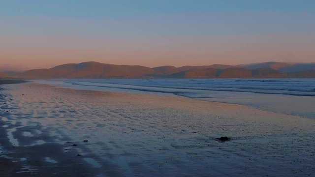 Sunset over Inch Strand - the famous beach at Dingle Ireland