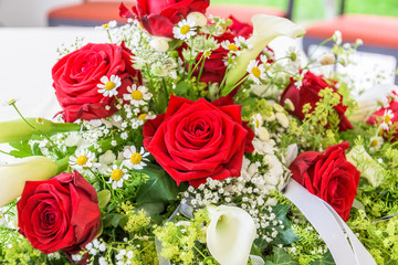 Rose bouquet on a table