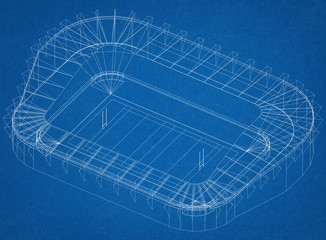 football stadium Architect Blueprint © Marko