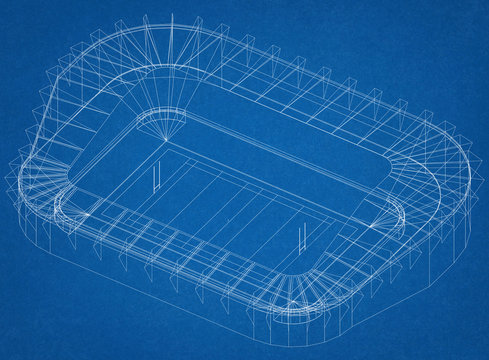 football stadium Architect Blueprint